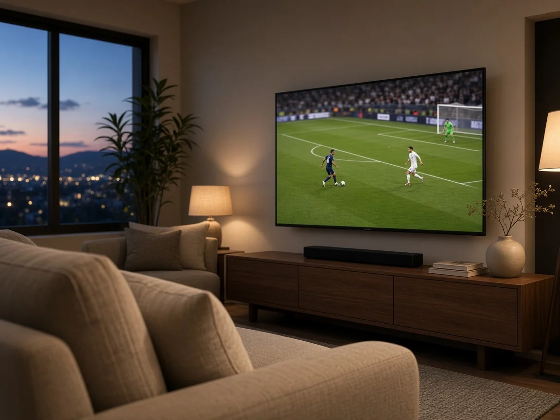 Nordlys Cast IPTV on a living room TV